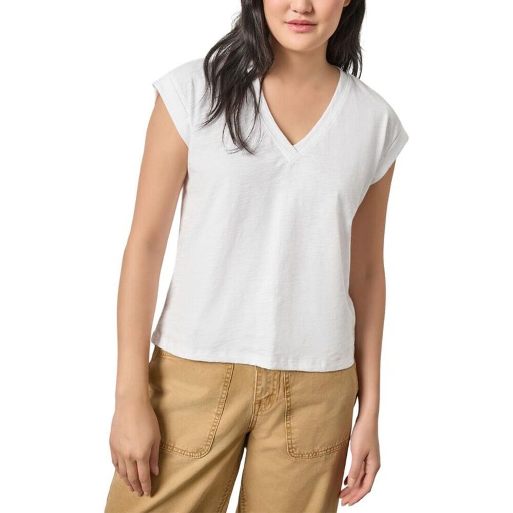 Lilla P Womens  Cuffed Sleeve V-Neck